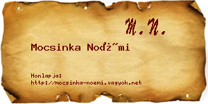 Mocsinka Noémi névjegykártya